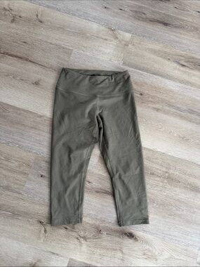 Olive Green Active Stretch Capris